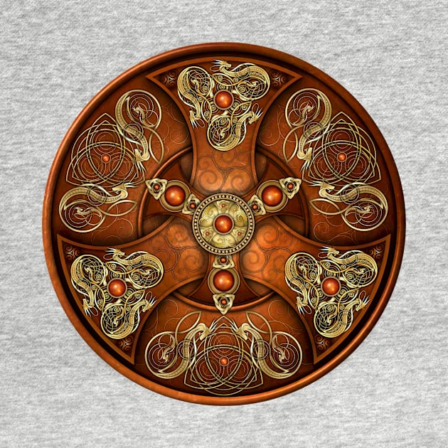 Norse Warrior Shield With Dragons by NaumaddicArts